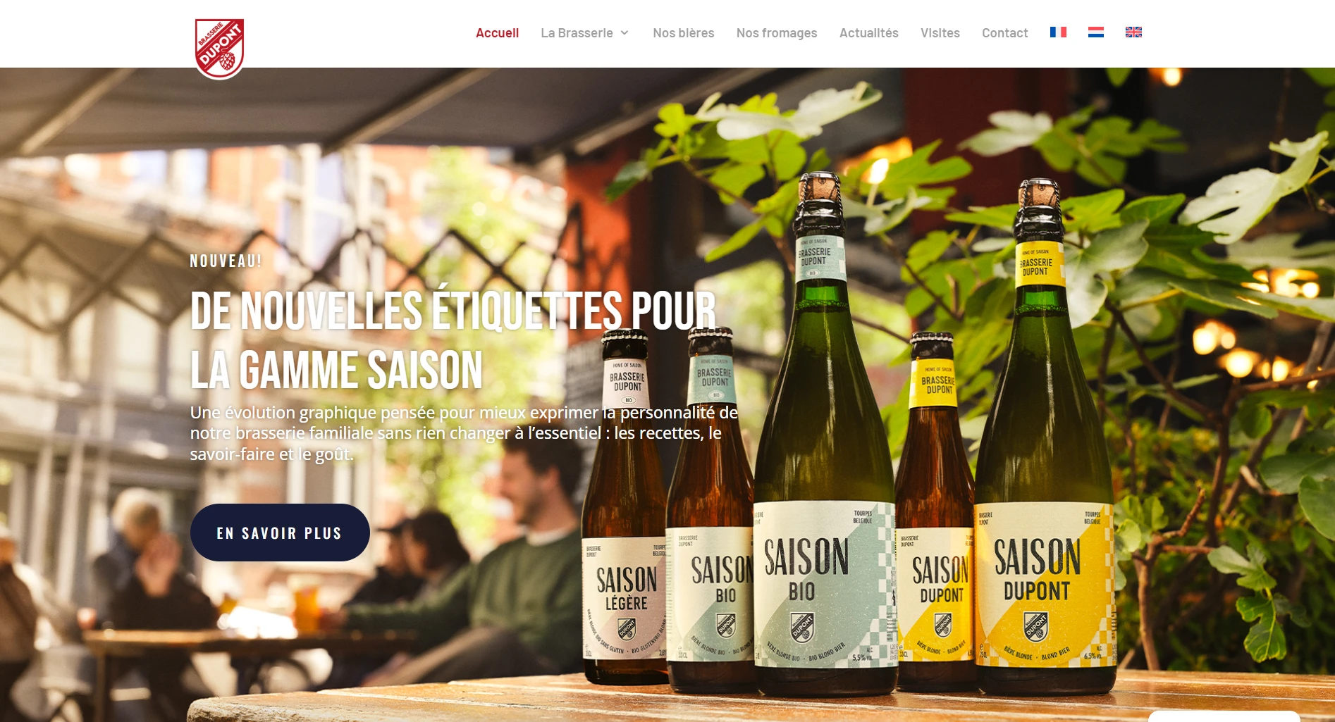 Site web de la Brasserie Dupont : nouvelles étiquettes de la gamme Saison
